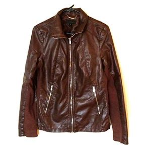 Brown leather jacket